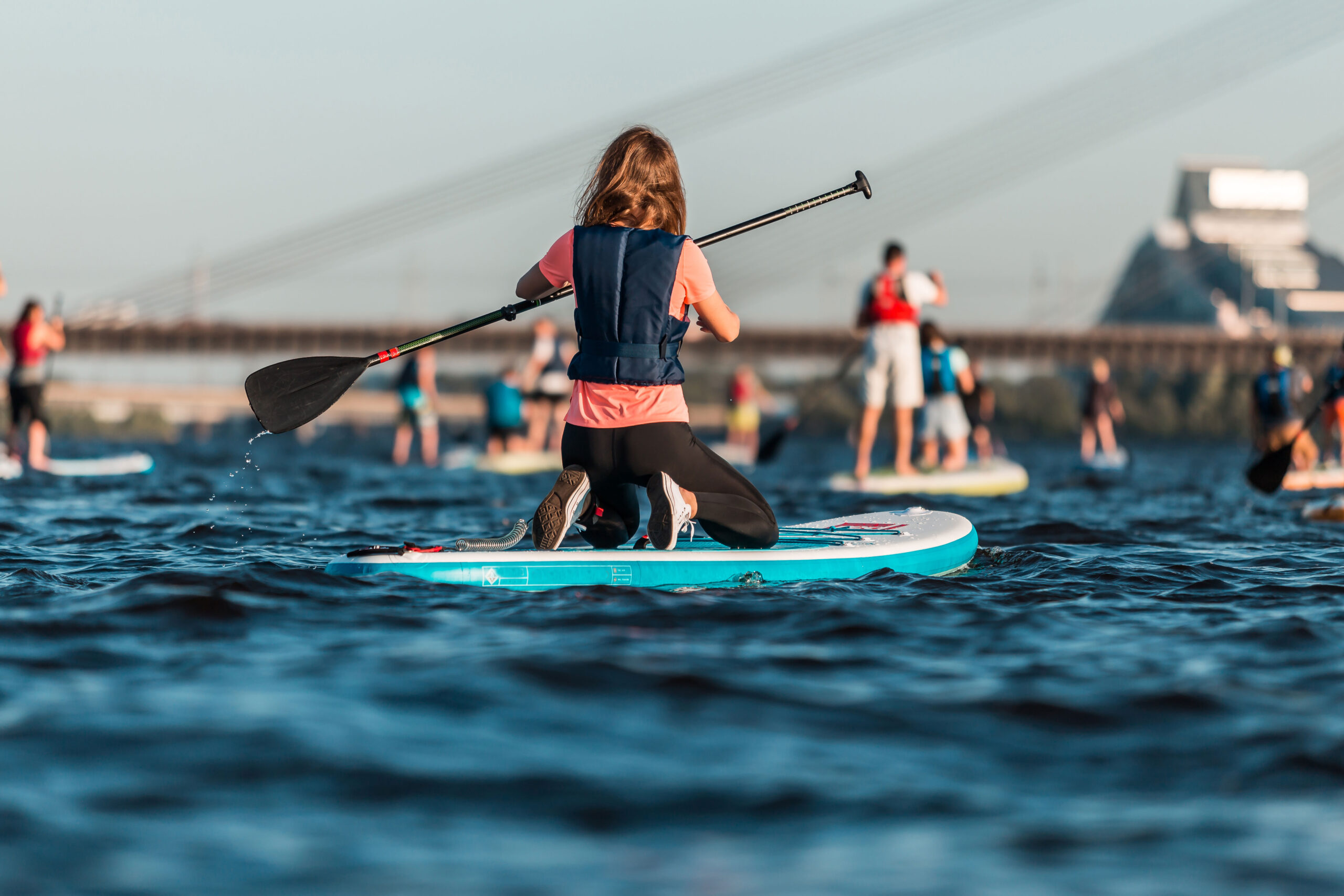 Family paddleboarding SUP