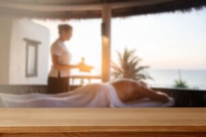 Massage session in a spa at the beach ibiza