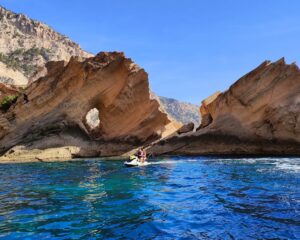 Natural rock formations and pools at Atlantis, Ibiza’s hidden quarry