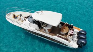 Group enjoying a private yacht excursion in Ibiza