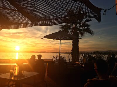 Sunset dining view in Ibiza