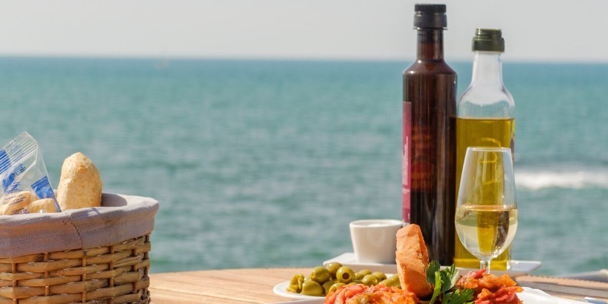 Budget-friendly seafood meal at a beach restaurant in Ibiza