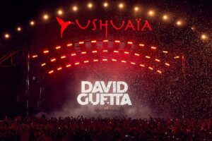 David Guetta performing live at Ushuaïa Ibiza in July 2025