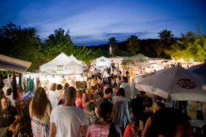 Traditional artisan market during a local fiesta in Ibiza