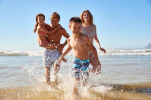 Family-friendly beach in Santa Eulalia, ideal Ibiza area for kids