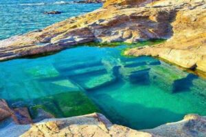 Secluded beach on Atlantis Ibiza