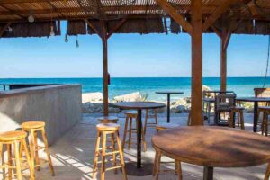 "Beach bar with laid-back vibe at Playa de Migjorn, Formentera