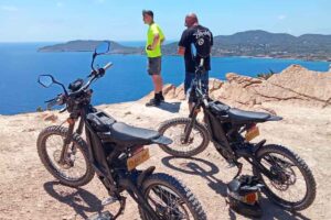 Electric bike ride along the Ibiza coast in August