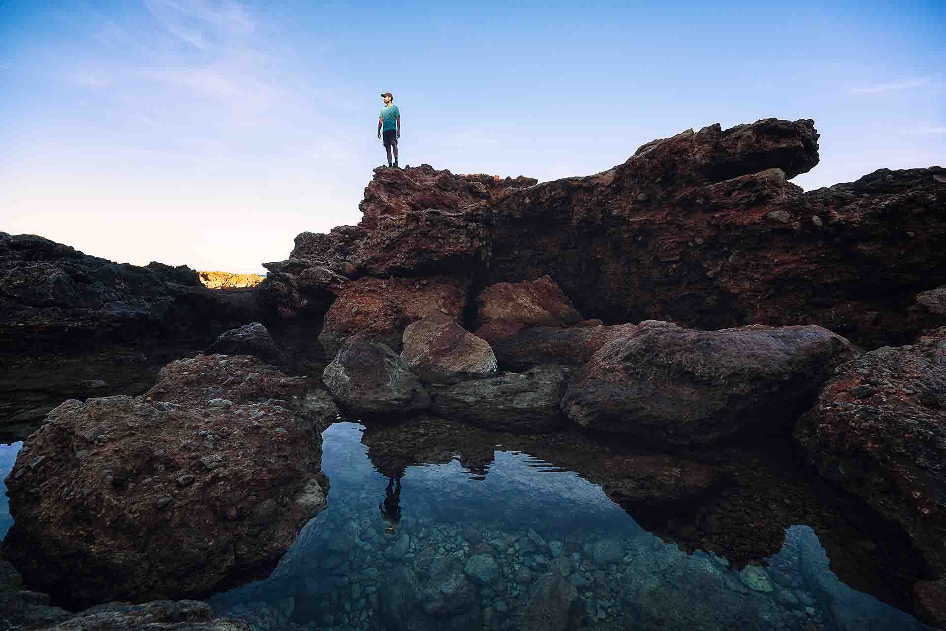 Sea cliff hike ibiza in Forat Gros