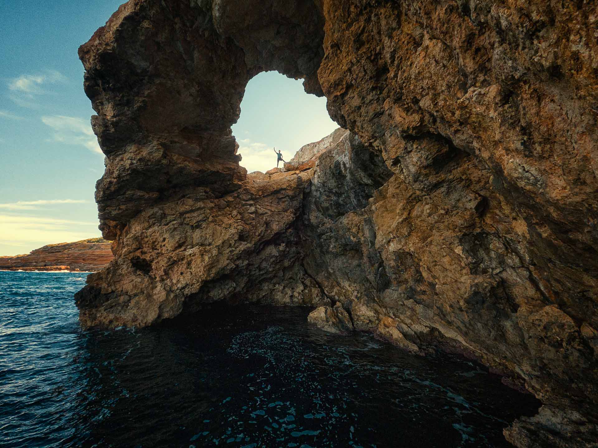 Scenic sea view from Forat Gros trail in Ibiza