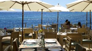La Escollera restaurant with sea views and traditional paella on Es Cavallet beach, Ibiza